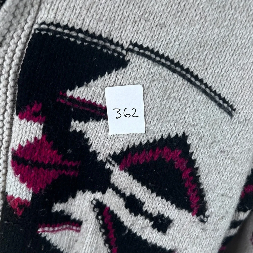 American Eagle Mens‎ Large Full Zip Hooded Sweater Aztec Southwestern Gray 362